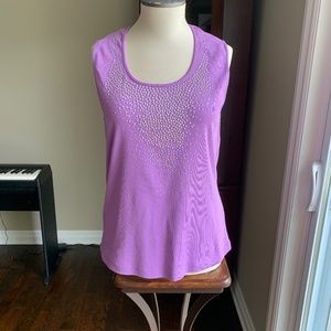 J. Michael Mauve Cotton Tank With Metal Dot Embellishments Vintage